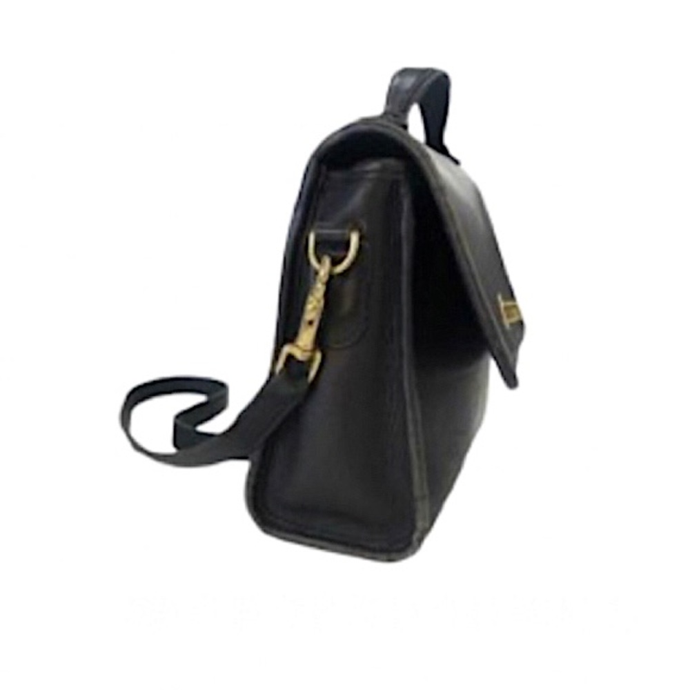 Vintage COACH COURT Black Glove Tanned Turn Lock Crossbody Shoulder Bag 9870 - Picture 6 of 17